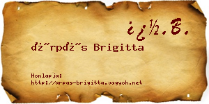 Árpás Brigitta névjegykártya